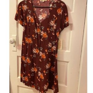 Maroon flowered dress